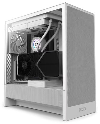 NZXT skříň H5 Flow edition / 2x120 mm fan / USB 3.0 / USB-C 3.1 / průhledná bočnice / mesh panel / bílá NZXT skříň H5 Flow edition / 2x120 mm fan / USB 3.0 / USB-C 3.1 / průhledná bočnice / mesh panel / bílá