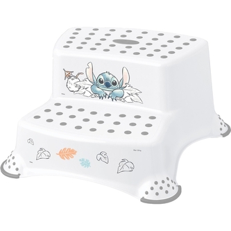 taburetka 2stup. 40x37,v.21cm, STITCH bílá, protiskluz., plast