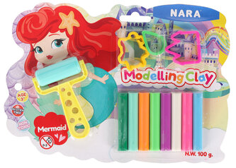 Plastelína / modelína NARA sada s vykrajovátky Mermaid