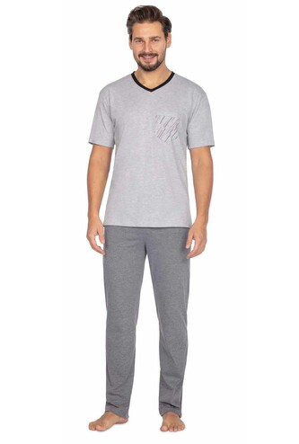 Piżama Regina 456 kr/r 2XL-3XL męska jasny melange XXL