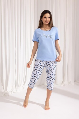 Piżama Regina 689 kr/r M-XL W25 damska niebieski M