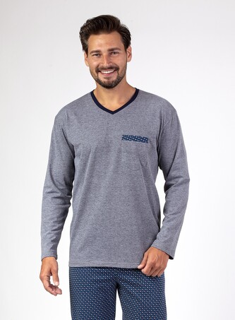 Piżama Regina 465 dł/r S-XL Z24/25 męska melanż ciemny M