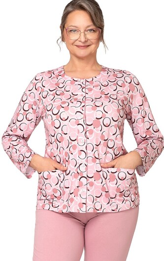 Piżama Martel Maria III 202 dł/r 3XL-4XL damska rozpinana brudny róż 3XL