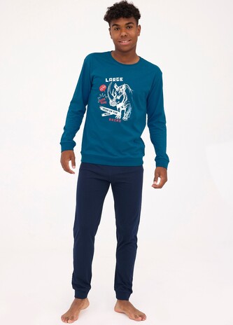 Piżama Cornette F&Y Boy 999/52 Rhino dł/r 164-182 niebieski 188/XL