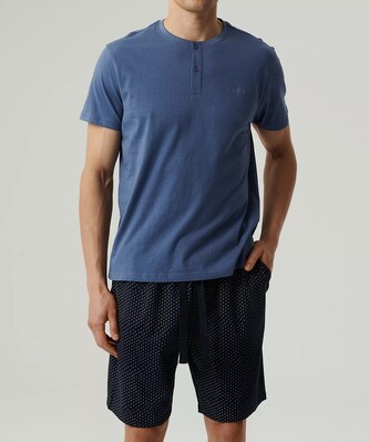 Piżama Atlantic NMP-386 kr/r S-2XL niebieski-granatowy XL