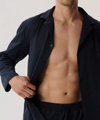 Piżama Atlantic BNMP-001 dł/r S-2XL męska rozpinana granatowy L