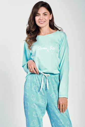 Piżama Taro Abi 3217 dł/r S-XL Z24/25 damska turkusowy XL