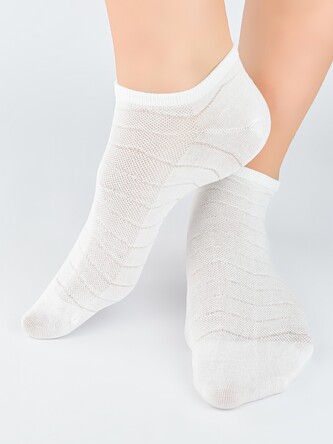 Stopki Noviti ST046 Damskie Zygzak 31-42 biały 35-38