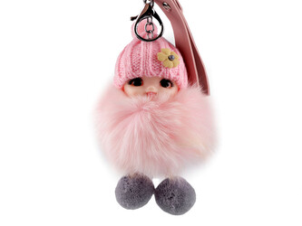 Přívěsek na batoh / klíče - 1 ks - 1 růžová sv.