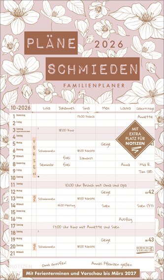Premium Familienplaner Pläne schmieden 2026