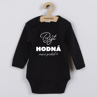 Dětské body s potiskem New Baby Být hodná..... - velikost 86 (12-18m)