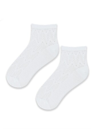 Skarpety Noviti SB118 Żakard Liść 35-42 biały 39-42