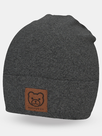 Czapka Noviti CP059 Miś Bawełna Boy grafitowy 48-50 cm