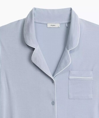 Piżama Atlantic NLP-496 kr/r S-2XL damska rozpinana niebieski jasny S