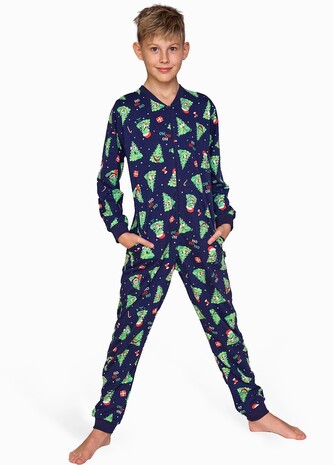 Kombinezon Cornette Kids Boy 185/168 Christmas Tree 2 dł/r 86-128 granatowy 86-92