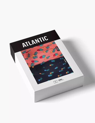 Bokserki Atlantic 2MHH-005 A'2 S-2XL granatowy-koralowy L