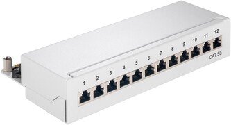 PremiumCord Mini Desktop Patch Panel Cat5e, 12xRJ45 stíněná