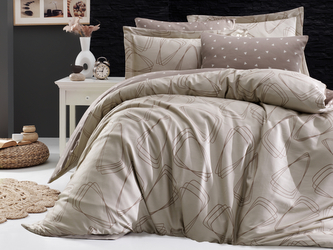 Francouzské povlečení Satén 240x200, 70x90cm Rovena mocca