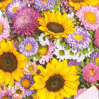 Ubrousky MAKI L (20ks) Colourful Summer Flowers Background