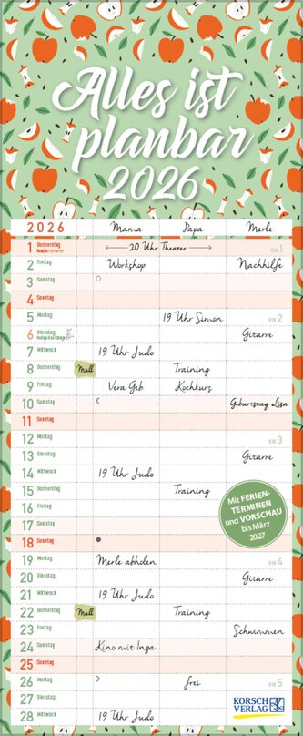 Familientimer Alles ist planbar 2026