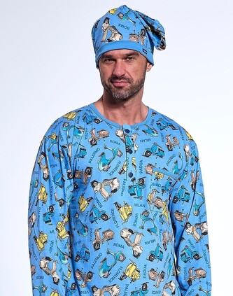 Koszula Cornette 110/32 dł/r 3XL-5XL męska niebieski 5XL