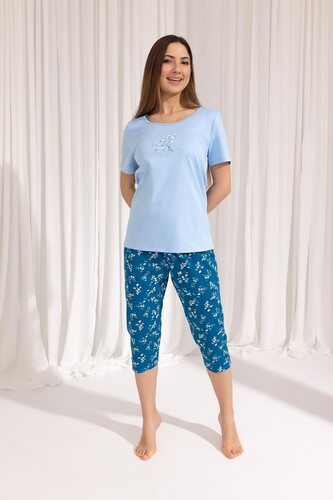 Piżama Regina 700 kr/r M-XL W25 damska niebieski XL