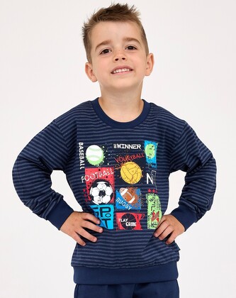 Piżama Cornette Kids Boy 478/159 Winner dł/r 86-128 granatowy 110-116