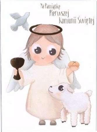 Karnet B6 Komunia - Anioł