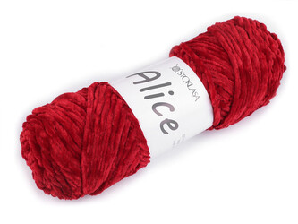 Pletací žinylková příze Alice 100 g - 1 ks - 8 červená