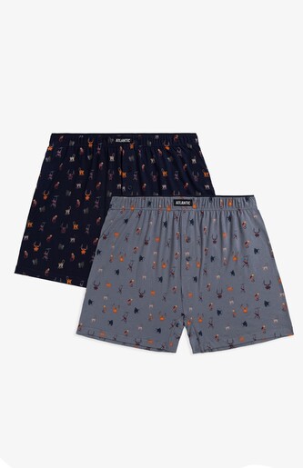 Bokserki Atlantic 2MBX-046 A'2 S-2XL szary-granatowy S