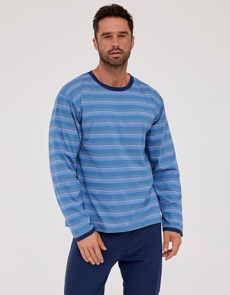 Piżama Cornette 138/52 dł/r 3XL-5XL męska niebieski-granatowy 3XL