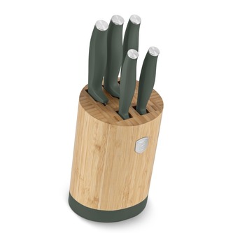 BERLINGERHAUS Sada nožů se stojanem BAMBOO 6 ks Matte Green Collection BH-2757 BERLINGERHAUS Sada nožů se stojanem BAMBOO 6 ks Matte Green Collection BH-2757