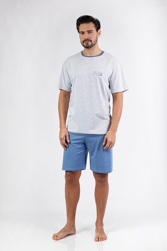 Piżama Regina 483 kr/r M-XL W25 męska niebieski M