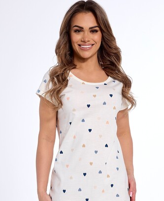 Koszula Cornette 167/308 Heart 2 kr/r S-2XL ecru M