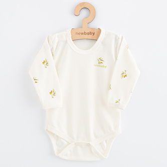 Kojenecké body s dlouhým rukávem z organické bavlny New Baby Olivy - velikost 74 (6-9m)