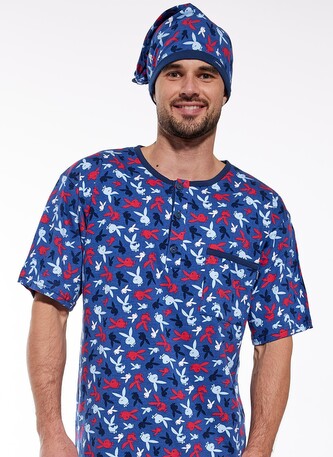 Koszula Cornette 109/24 Playboy kr/r S-2XL męska granatowy L