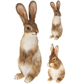 Igotrend, zahradní dekorace sedící zajíc 12 x 9 x 26,5 cm, polyresin, 1 ks