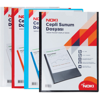 Noki, Katalogová kniha, 80 kapes, PP, A4, s přední kapsou, červená