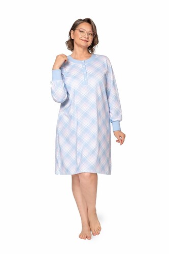 Koszula Martel 257 Agata III Interlock dł/r M-3XL błękitny XXL