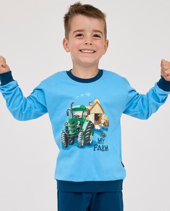 Piżama Cornette Kids Boy 477/161 Farm dł/r 86-128 niebieski 98-104