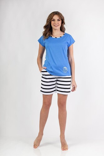 Piżama Regina 697 kr/r S-XL W25 damska niebieski M