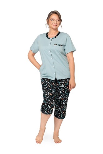 Piżama Martel Olga I 261 kr/r M-3XL rozpinana turkusowy 3XL