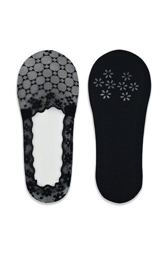 Baleriny Noviti SN053 Koronka Silikon ABS 36-41 czarny 36-41