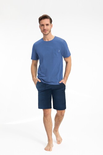 Piżama Luna 807 kr/r M-2XL męska niebieski ciemny L