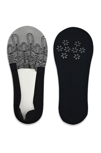 Baleriny Noviti SN049 Koronka Silikon ABS 36-41 czarny 36-41