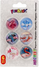 Szklane magnesy do tablic. 30mm. Flamingi