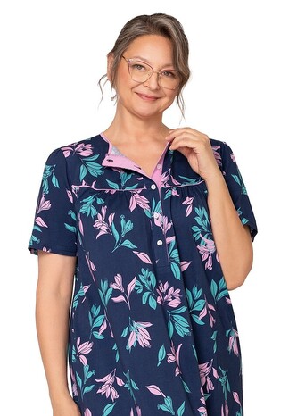 Koszula Martel Bogna I 203 kr/r M-2XL granatowy-różowy XXL