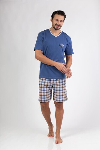Piżama Regina 475 kr/r M-XL W25 męska niebieski L