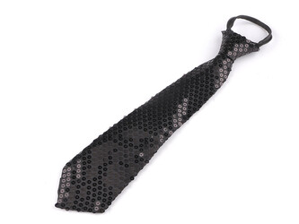 Kravata s flitry - 1 ks - 6 černá
