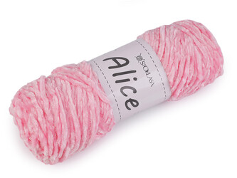 Pletací žinylková příze Alice 100 g - 1 ks - 16 růžová sv.